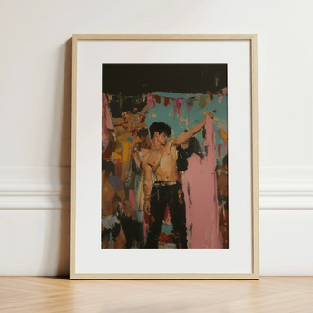 Pin-up - Gay Rajasthani After Party Art Print / Canvas, 12x16’’ / 31x41cm / Natural Frame / Matboard, Posters Prints & Visual Artwork, Toby
