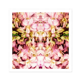 Pink Kaleidoscope - Thai Orchid Art Print / Canvas Kaleidoscopic Pattern Pink Yellow Orchid Flowers Arranged Mirror-like Art, Photography