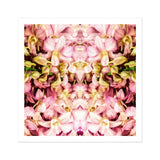 Pink Kaleidoscope - Thai Orchid Art Print / Canvas Kaleidoscopic Pattern Yellow Flowers Arranged Mirror-like, Photography, Floral Fantasy