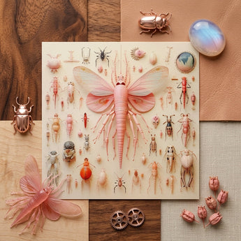 Pink Mama Moth - Alien Species Taxonomy Art Print / Canvas Delicate Pink Insect Specimen Translucent Wings Segmented Legs Mama Moth, Moth