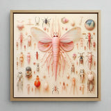 Pink Mama Moth - Alien Species Taxonomy Art Print / Canvas Framed Artwork Central Intricately Detailed Insect Translucent, Revolutionizes,