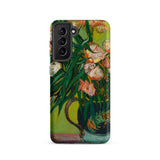 Pink Oleanders - Vincent Van Gogh Floral Phone Case Samsung Galaxy S21 / Matte Phone Case Vibrant Impressionist Painting Pink White Flowers