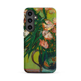 Pink Oleanders - Vincent Van Gogh Floral Phone Case Samsung Galaxy S24 Plus / Matte Phone Case Vibrant Impressionistic Painting Flowers