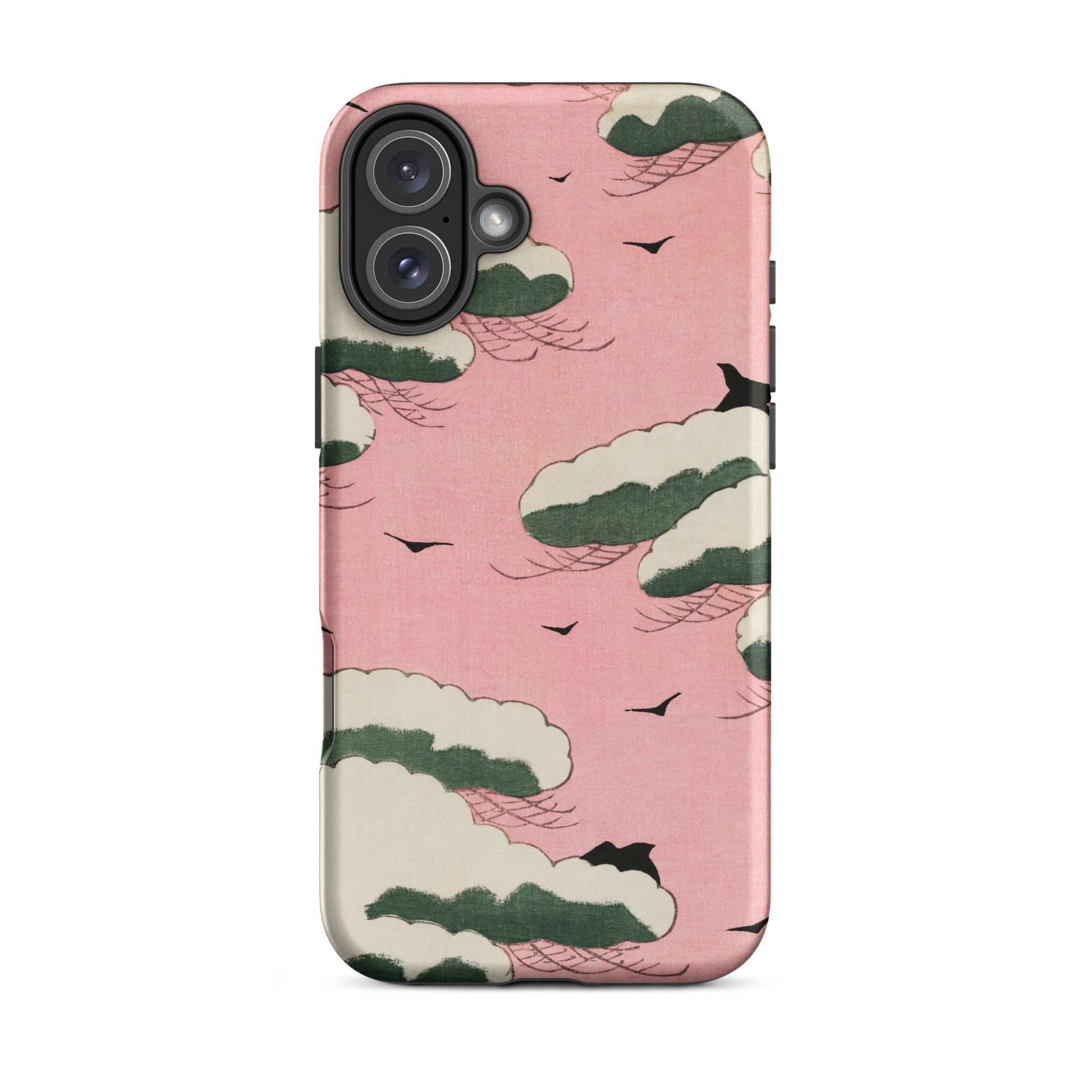 Pink Sky Watanabe Seitei Bijutsu Sekai Art Iphone Case, 16 Plus / Matte, Pink Phone Case Cloud Design
