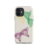 Pink Yellow & Green Butterflies - Kamisaka Sekka Phone Case Iphone 12 / Matte Butterfly-patterned Phone Case Kamisaka Sekka’s Butterflies,