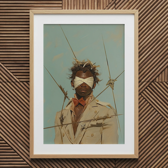 Pinpoint - Queer Black Outlaw Dandy kunstprint / Canvas, 20x30’’ / 51x76cm / Natuurlijke lijst / Matboard, Posters, prints & visuele kunstwerken, Toby