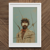 Pinpoint - Queer Black Outlaw Dandy kunstprint / Canvas, 20x30’’ / 51x76cm / Witte lijst / Matboard, Posters, prints & visuele kunstwerken, Toby