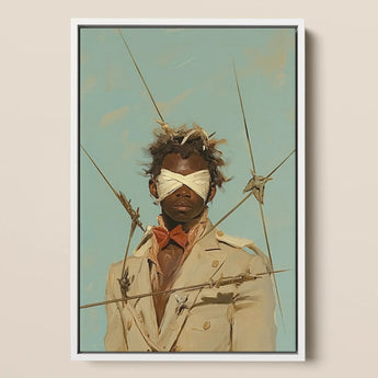 Pinpoint - Queer Black Outlaw Dandy kunstprint / Canvas, 12x18’’ / 31x46cm / Witte lijst, Posters, prints & visuele kunstwerken, Toby Leon