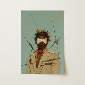 Pinpoint - Queer Black Outlaw Dandy Art Print / Canvas Figure Off-white Trench Coat Red Bow, Prints