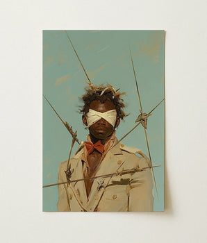 Canvas Print Figure Off-white Trench Coat Red Bow Queer Black Outlaw, Dandy, Art