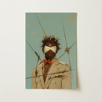 Pinpoint - Queer Black Outlaw Dandy Art Print / Canvas Figure Off-white Trench Coat Red Bow, Prints