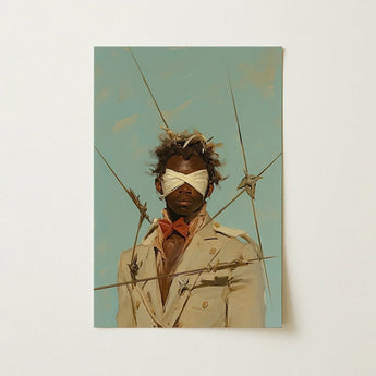 Pinpoint - Queer Black Outlaw Dandy Art Print / Canvas Figure Off-white Trench Coat Red Bow, Prints