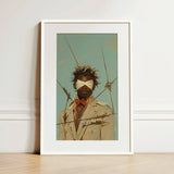 Pinpoint - Queer Black Outlaw Dandy Art Print / Canvas Framed Stylized Portrait Person Dark Skin, Prints