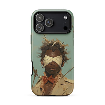 Pinpoint - Surreal Black Outlaw Dandy Phone Case Iphone 17 Pro Max / Matte Iphone 13 Pro Max Phone Case Blindfolded Figure Surreal Black