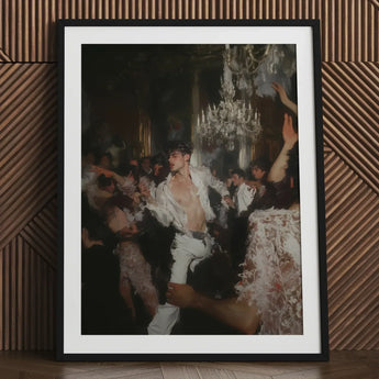 Piqued - Gay Rave Aristocracy Art Print / Canvas Black-framed White Mat Oil Painting Man, Prints