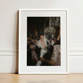 Piqued - Gay Rave Aristocracy Art Print / Canvas White Framed Man Elegant Shirt Pants, Prints