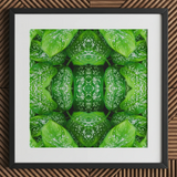 Pitter Splatter - Tropisches Blatt-Op-Art-Print / Leinwand, 12x12’’ / 31x31cm / Schwarzer Rahmen / Passepartout, Poster, Drucke & visuelle Kunstwerke, Toby