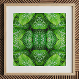 Pitter Splatter - Tropisches Blatt-Op-Art-Print / Leinwand, 12x12’’ / 31x31cm / Naturrahmen / Passepartout, Poster, Drucke & visuelle Kunstwerke, Toby