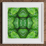 Pitter Splatter - Tropisches Blatt-Op-Art-Print / Leinwand, 12x12’’ / 31x31cm / Weißer Rahmen / Passepartout, Poster, Drucke & visuelle Kunstwerke, Toby
