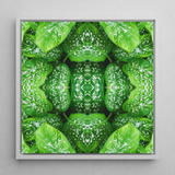 Pitter Splatter - Tropical Leaf Op Art Print / Canvas, 12x12’’ / 31x31cm / White Frame, Posters Prints & Visual Artwork, Toby Leon