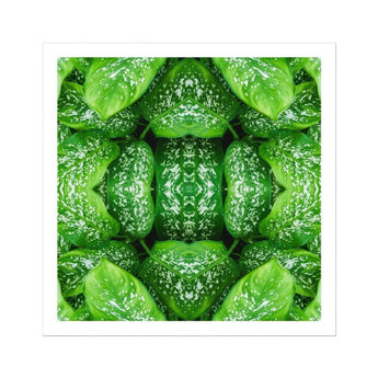 Pitter Splatter - Tropical Leaf Op Art Print / Canvas Kaleidoscopic Pattern Created Repeated Wet Lettuce Leaves, Prints