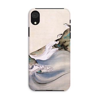 Plovers Rocks and Waves - Suzuki Kiitsu Phone Case Iphone Xr / Matte Phone Case Abstract Wave Design Suzuki Kiitsu Iphone, Ink-laced Curls,