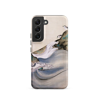 Plovers Rocks and Waves - Suzuki Kiitsu Phone Case Samsung Galaxy S22 / Matte Sleek Phone Case Watercolor-style Illustration Waves Seabirds