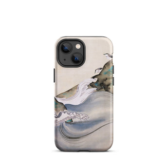 Plovers Rocks and Waves - Suzuki Kiitsu Phone Case Iphone 13 Mini / Matte Watercolor-style Phone Case Suzuki Kiitsu Iphone, Ink-laced