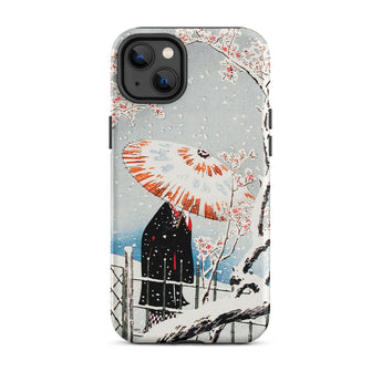 Plum Tree in Snow - Hiroaki Takahashi Shin-hanga Iphone Case, 14 Plus / Matte, Phone Case Snowy Japanese Art Print