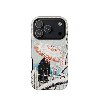 Plum Tree in Snow - Funda de Iphone Shin-hanga de Hiroaki Takahashi, 17 Pro / Mate, Fundas para Móvil, Toby Leon