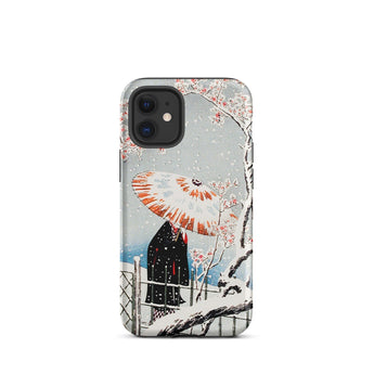 Plum Tree in Snow - Hiroaki Takahashi Shin-hanga Phone Case Iphone 12 Mini / Matte Artistic Phone Case Serene Winter Wonderland, Shin-hanga