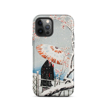 Plum Tree in Snow - Hiroaki Takahashi Shin-hanga Phone Case Iphone 12 Pro / Matte Iphone Case Japanese Art Serene Winter Wonderland,