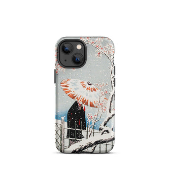 Plum Tree in Snow - Hiroaki Takahashi Shin-hanga Phone Case Iphone 13 Mini / Matte Artistic Phone Case Serene Winter Wonderland, Shin-hanga