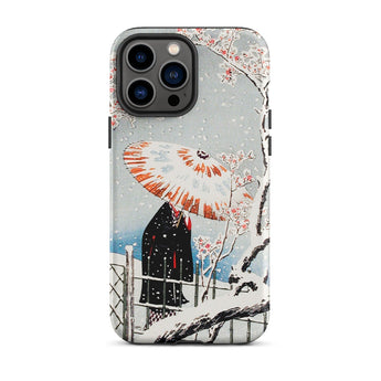 Plum Tree in Snow - Hiroaki Takahashi Shin-hanga Phone Case Iphone 13 Pro Max / Matte Artistic Phone Case Serene Winter Wonderland,