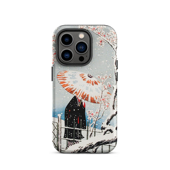 Plum Tree in Snow - Hiroaki Takahashi Shin-hanga Phone Case Iphone 14 Pro / Matte Phone Case Japanese Art Serene Winter Wonderland,