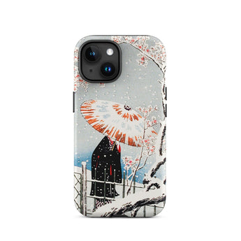 Plum Tree in Snow - Hiroaki Takahashi Shin-hanga Phone Case Iphone 15 / Matte Japanese Art Phone Case Serene Winter Wonderland, Shin-hanga