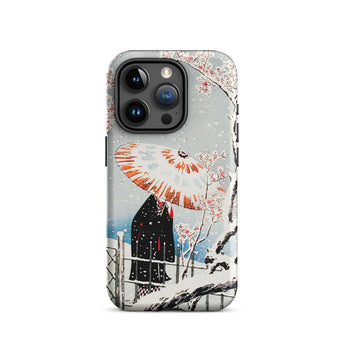 Plum Tree in Snow - Hiroaki Takahashi Shin-hanga Phone Case Iphone 15 Pro / Matte Phone Case Japanese Art Serene Winter Wonderland,