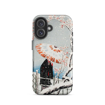 Plum Tree in Snow - Hiroaki Takahashi Shin-hanga Phone Case Iphone 16 / Matte Artistic Phone Case Serene Winter Wonderland, Shin-hanga