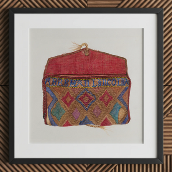 Pocketbook - Norma Lockwood 1930s Fashion Art Print / Canvas, 12x12’’ / 31x31cm / Black Frame / Matboard, Posters Prints & Visual Artwork,