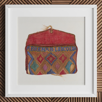 Pocketbook - Norma Lockwood 1930s Fashion Art Print / Canvas, 12x12’’ / 31x31cm / White Frame / Matboard, Posters Prints & Visual Artwork,