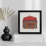 Pocketbook - Norma Lockwood 1930s Fashion Art Print / Canvas Framed Vintage Textile Pouch Colorful Geometric Patterns Red Lockwood’s,