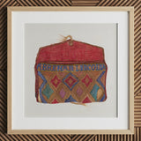 Pocketbook - Norma Lockwood 1930s Fashion Art Print / Canvas Vibrant Handcrafted Woven Pouch Red Flap Intricate Geometric Lockwood’s,