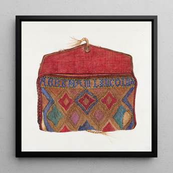 Pocketbook - Norma Lockwood 1930s Fashion Art Print / Canvas Vibrant Handcrafted Woven Pouch Red Flap Intricate Geometric Norma Lockwood’s
