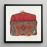 Pocketbook - Norma Lockwood 1930s Fashion Art Print / Canvas Vibrant Handcrafted Woven Pouch Red Flap Intricate Geometric Lockwood’s,