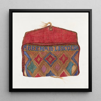 Pocketbook - Norma Lockwood 1930s Fashion Art Print / Canvas Vibrant Handcrafted Woven Pouch Red Flap Intricate Geometric Lockwood’s,