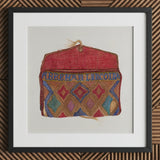 Pocketbook - Norma Lockwood 1930s Fashion Art Print / Canvas Vibrant Handcrafted Woven Pouch Red Intricate Geometric Patterns Lockwood’s,