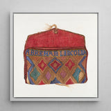 Pocketbook - Norma Lockwood 1930s Fashion Art Print / Canvas Vibrant Handwoven Textile Pouch Red Flap Intricate Geometric Lockwood’s,
