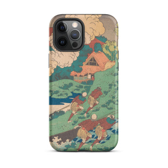 Poem by Kakinomoto Hitomaro - Hokusai Phone Case Iphone 12 Pro Max / Matte Artistic Phone Case Hokusai Ukiyo-e Print, Kakinomoto Hitomaro,