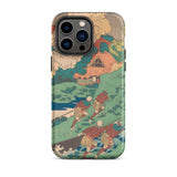 Poem by Kakinomoto Hitomaro - Hokusai Phone Case Iphone 14 Pro Max / Matte Japanese Art Phone Case Hokusai Ukiyo-e Print, Kakinomoto