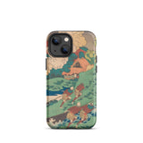 Poem by Kakinomoto Hitomaro - Hokusai Phone Case Iphone 13 Mini / Matte Japanese Art Phone Case Hokusai Ukiyo-e Print, Kakinomoto Hitomaro,